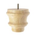 Architectural Products By Outwater 4 in x 4-1/4 in Unfinished Hardwood Round Bun Foot 3P5.11.00031